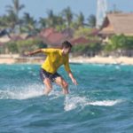 tropical colors during beginner surf lesson